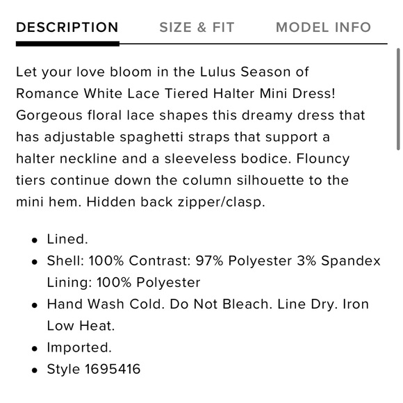 NWT Lulu’s Season of Romance White Tiered Lace Dress Small - Picture 7 of 7